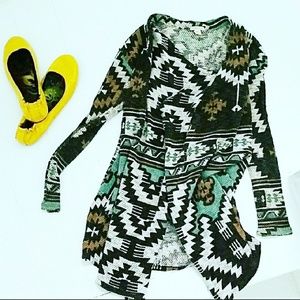 Xhilaration tribal patterned long cardigan